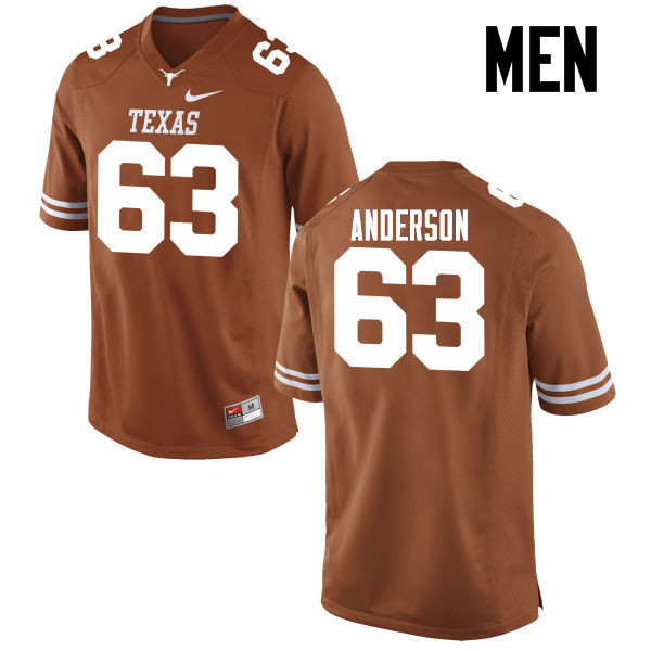 Men #63 Alex Anderson Texas Longhorns College Football Jerseys-Tex Orange